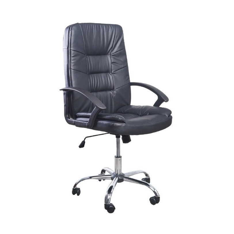 Silla Gerencial de Cuero — Alto Respaldo Acolchado